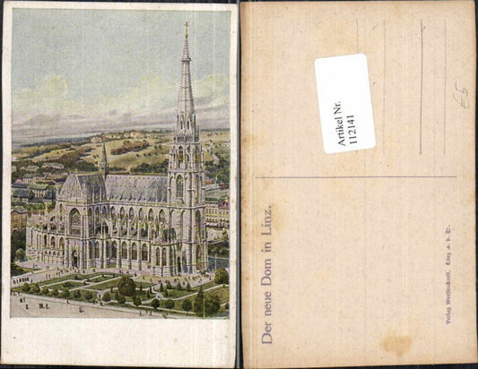 112141,Linz a.d. Donau Künstlerkarte der Dom Kirche