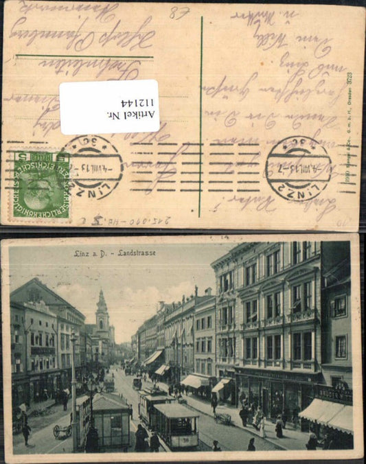 112144,Linz a.d. Donau Landstrasse Strassenbahn Nr. 36 Tolle Detailsansicht Tram Tramway