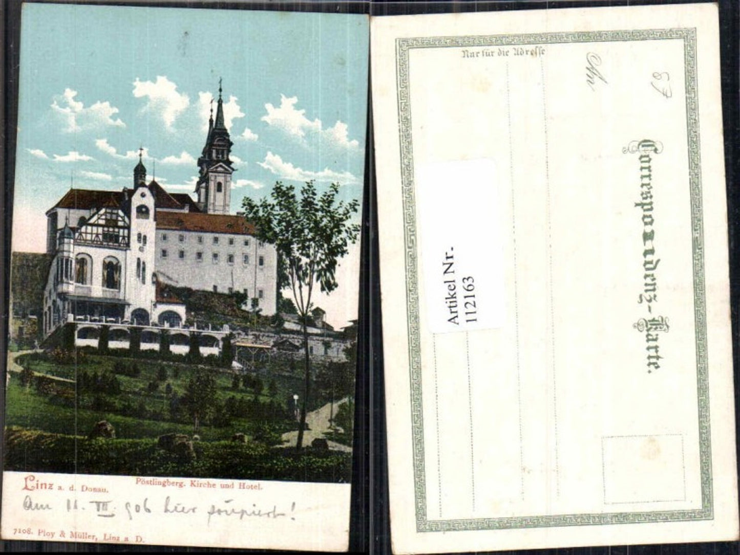 112163,Linz a.d. Donau Pöstlingberg Kirche Hotel Restaurant 1905