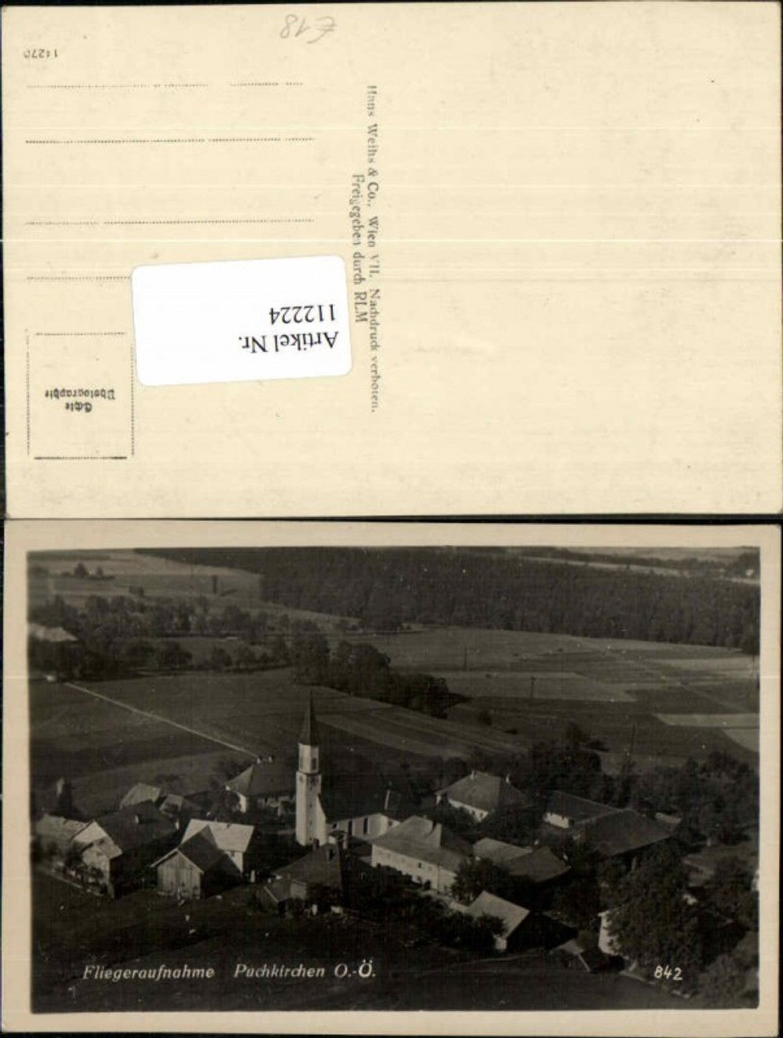 112224,Seltene Fliegeraufnahme Puchkirchen am Trattberg 1940
