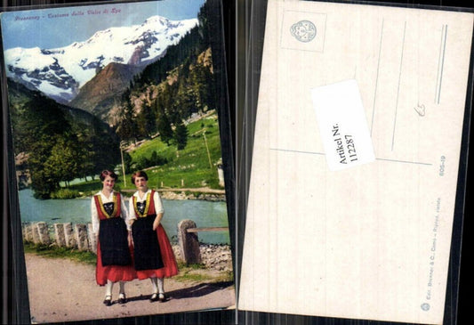 112287,Gressoney Costume Trachten Volkstrachten della Valle di lys Pont Saint Martin
