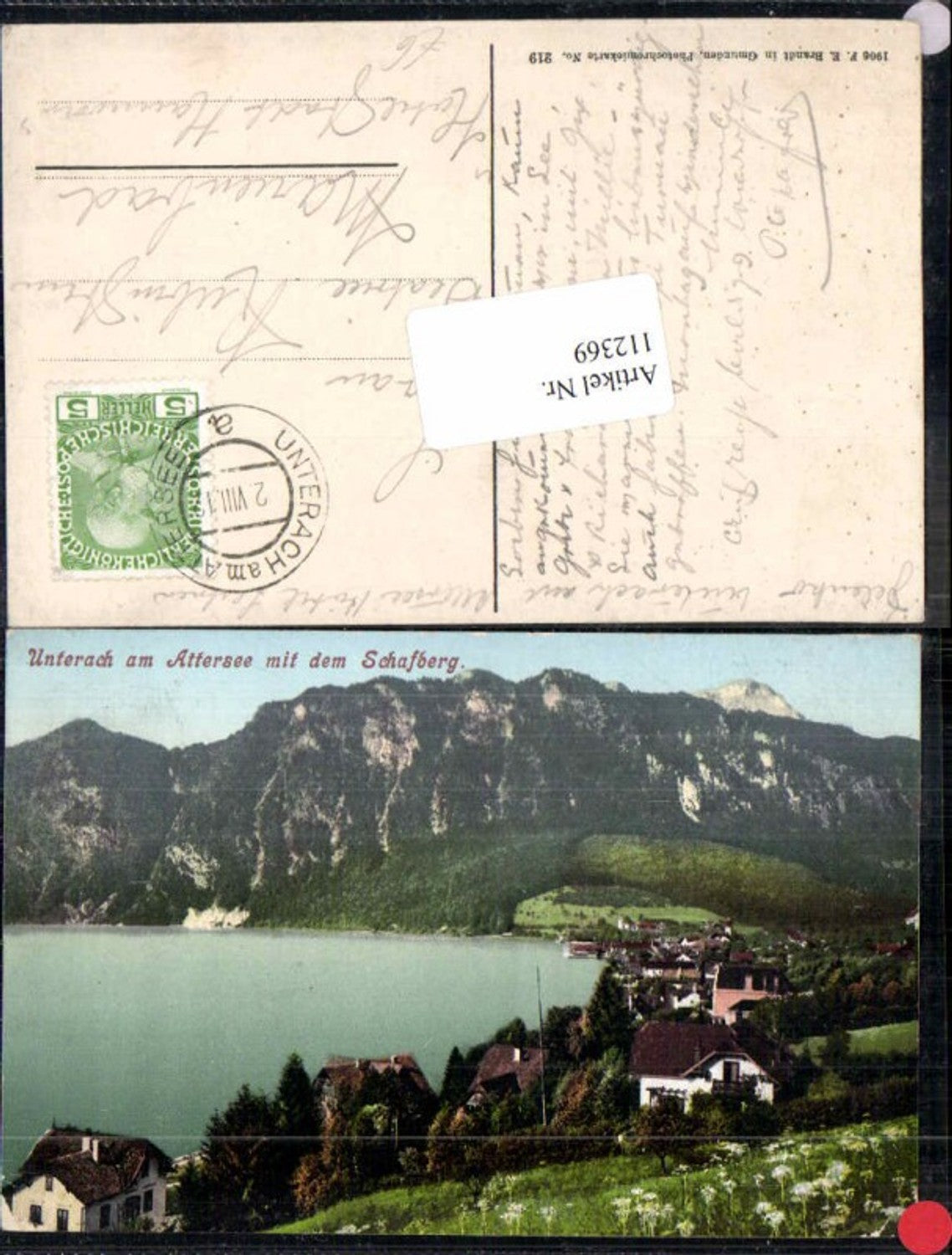 112369,Unterach am Attersee m. Schafberg pub Brandt 219