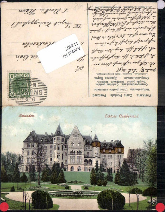 112407,Gmunden Schloss Cumberland Tolle Partie um 1902 pub Brandt 104