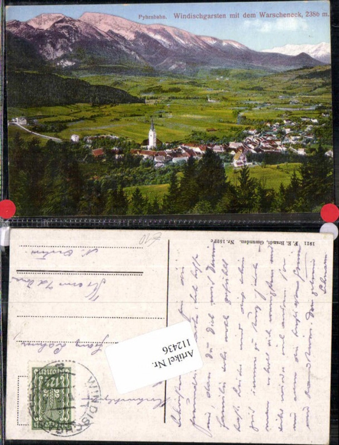 112436,Pyhrnbahn Windischgarsten m. Warscheneck pub Brandt 1522c