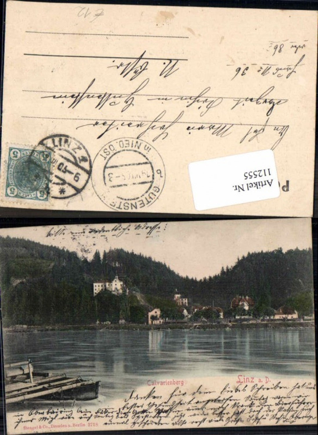 112555,Linz a.d. Donau Calvarienberg m. Villen im Wald 1904