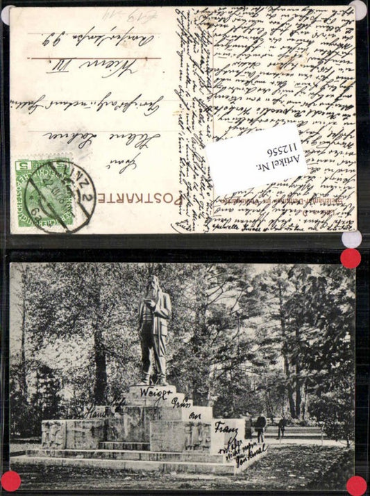 112556,Linz a.d. Donau Stelzhamer Denkmal im Volksgarten 1908