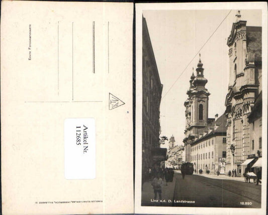 112685,Linz a.d. Donau Landstrasse Strassenbahn Leute 1930