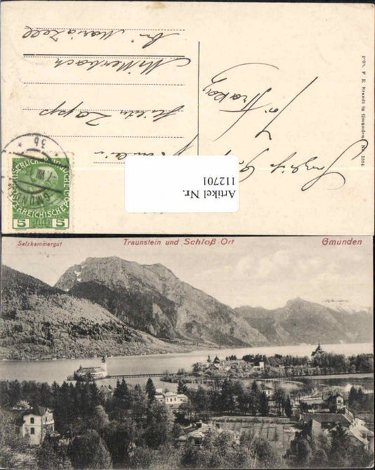 112701,Gmunden Schloss Orth Ort mit Traunstein Salzkammergut Brandt 1524