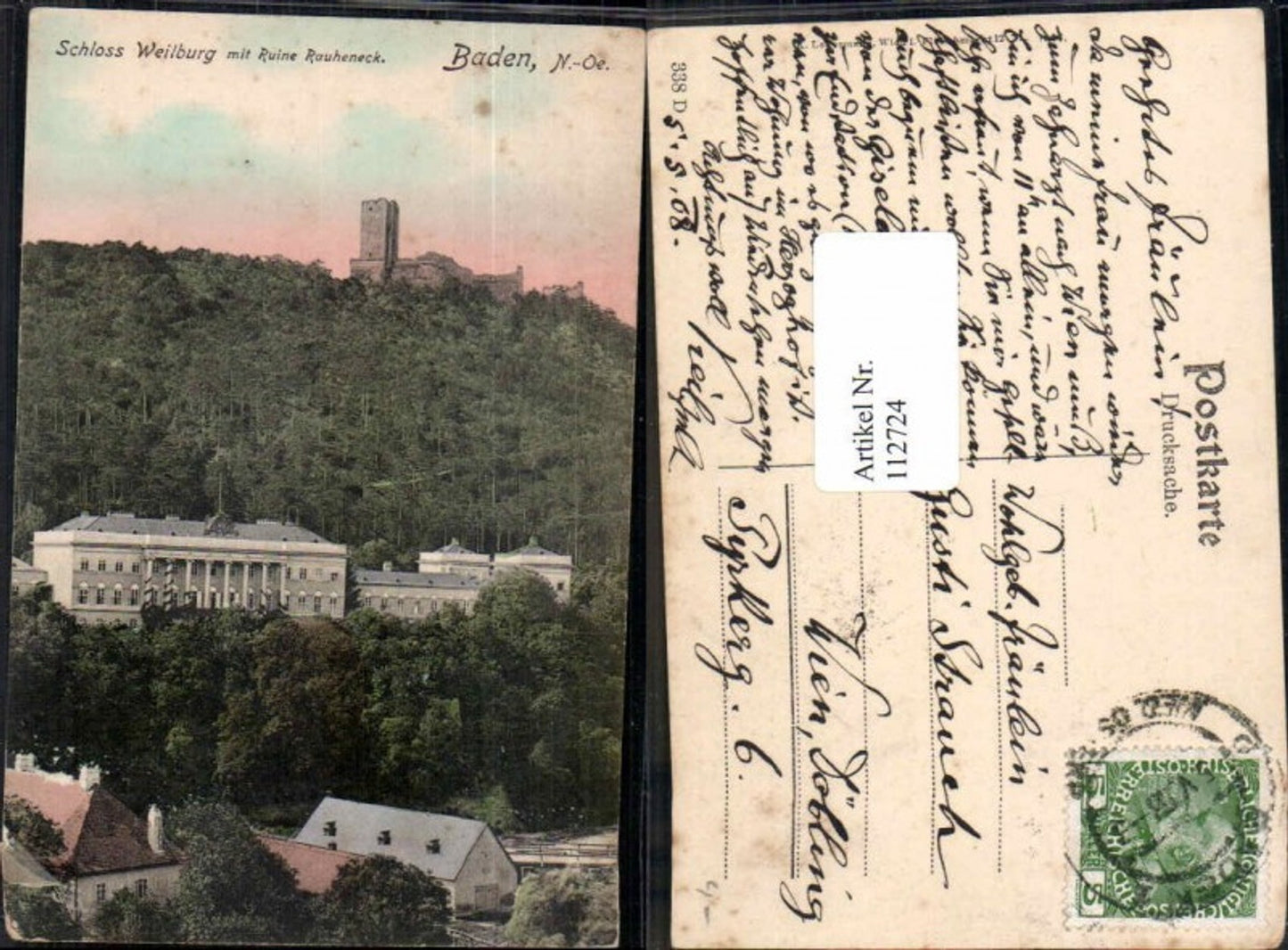 112724,Baden bei Wien Schloss Weilburg Ruine Rauheneck Helenental