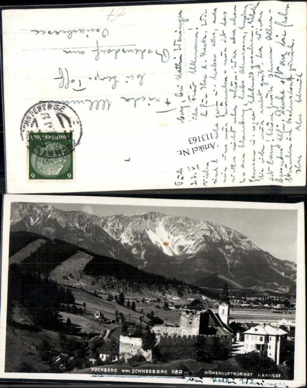 113163,Puchberg am Schneeberg Ortsansicht 1940
