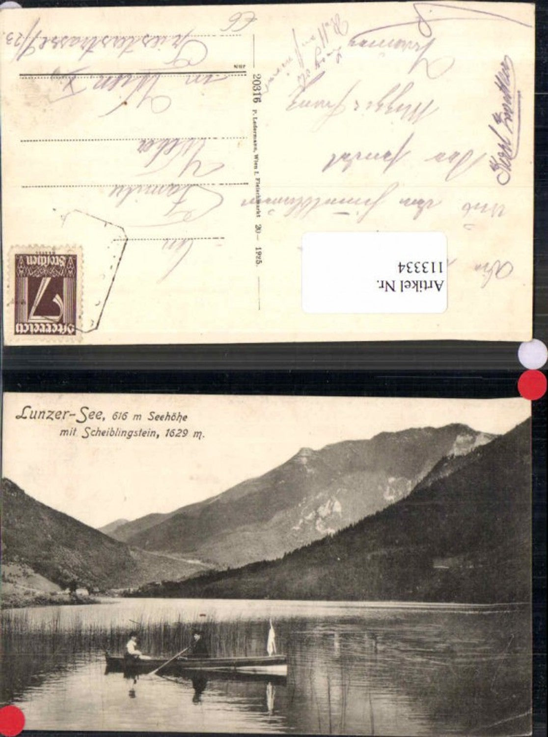 113334,Lunzersee Lunz am See Tolle Ansicht m. Boot 1925