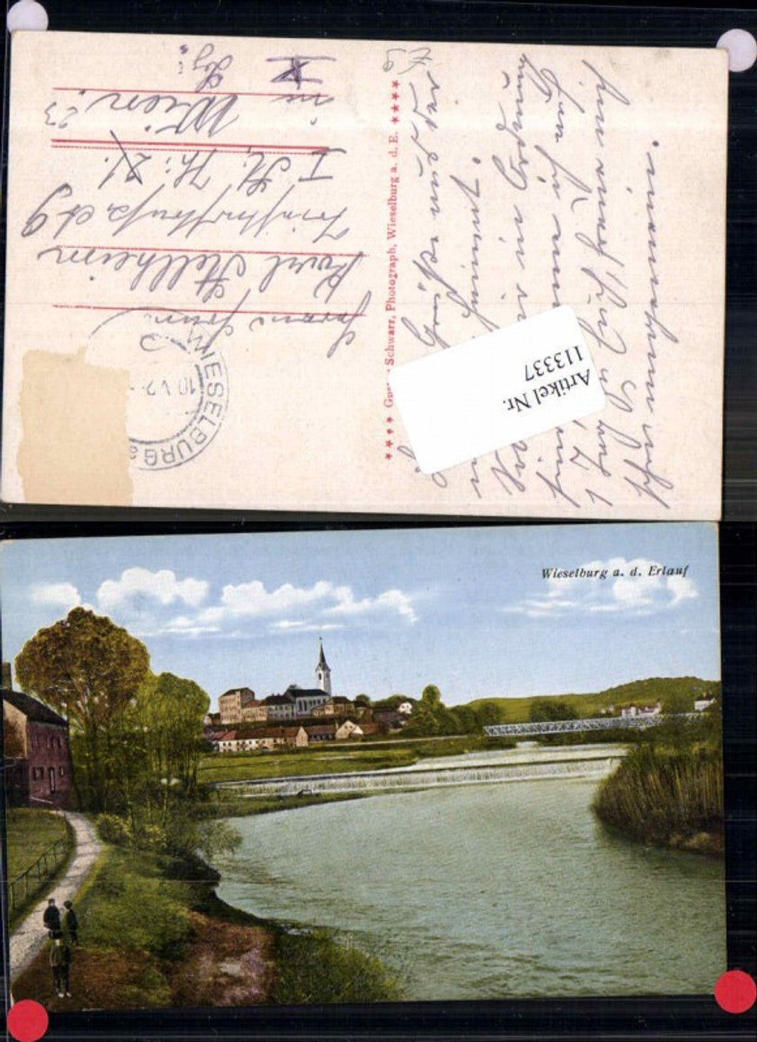 113337,Wieselburg a.d. Erlauf Partie am Ortsrand Kinder Mitterwasser 1920