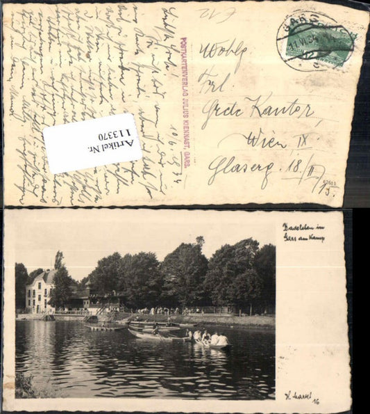113370,seltene AK Badeleben in Gars am Kamp Boote am Kamp pub Markl Nr 16