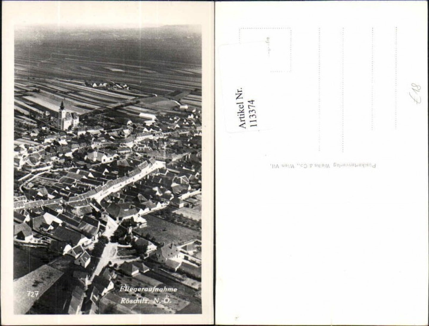 113374,sehr seltene Fliegeraufnahme Röschitz bei Horn