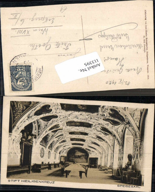 113395,Heiligenkreuz bei Baden Speisesaal seltene AK 1918