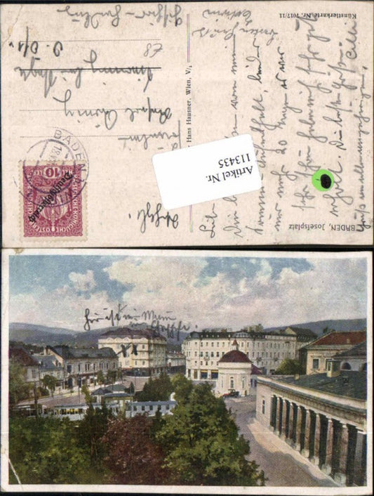 113435,Baden bei Wien Josefsplatz Künstlerkarte 7017-11