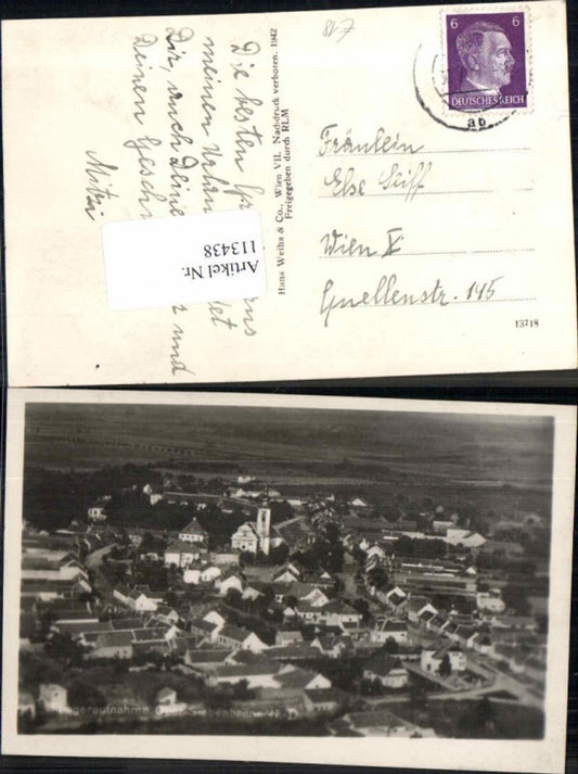 113438,sehr seltene Fliegeraufnahme Obersiebenbrunn Ober Siebenbrunn bei Gänserndorf