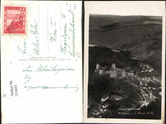 113453,Fliegeraufnahme Hardegg a.d. Thaya