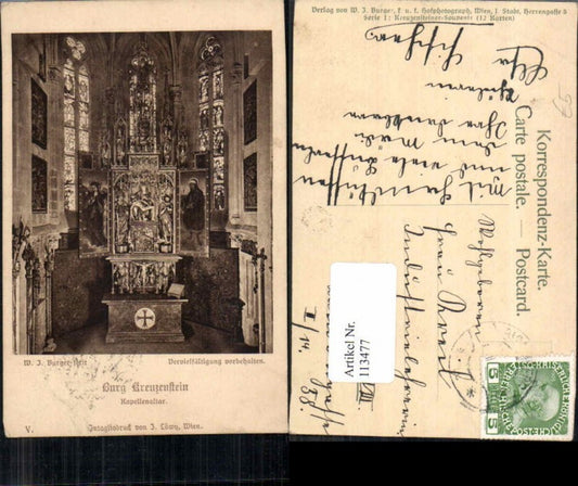 113477,Burg Kreuzenstein bei Korneuburg Kapellenaltar