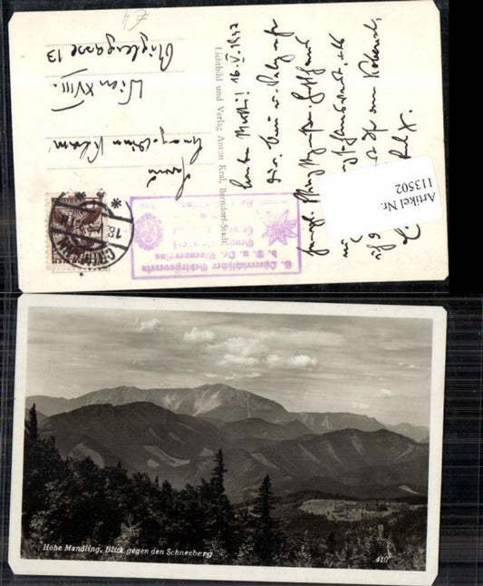 113502,Hohe Mandling gegegn Schneeberg Puchberg Ortmann