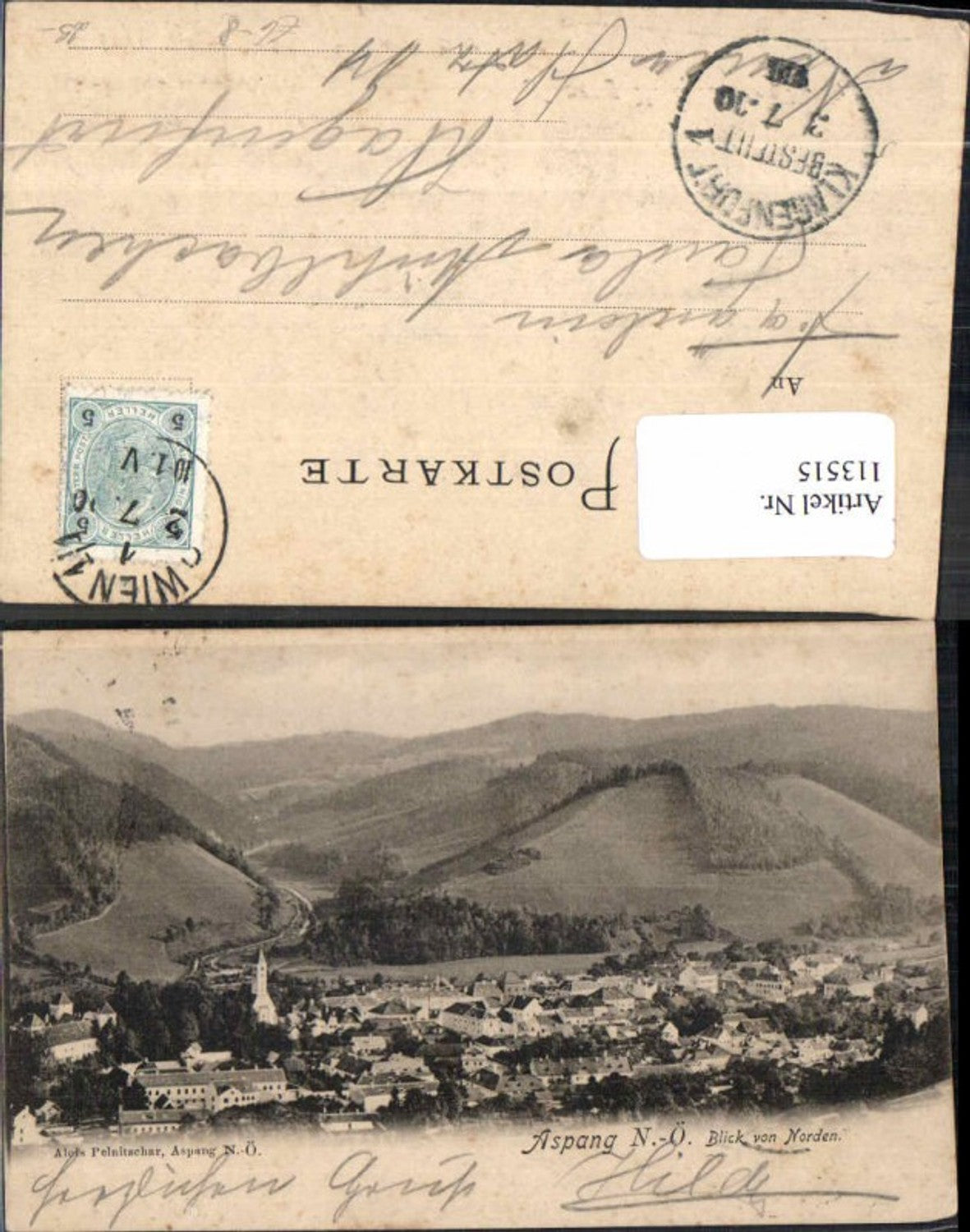 113515,Aspang Totale um 1900 Blick von Norden