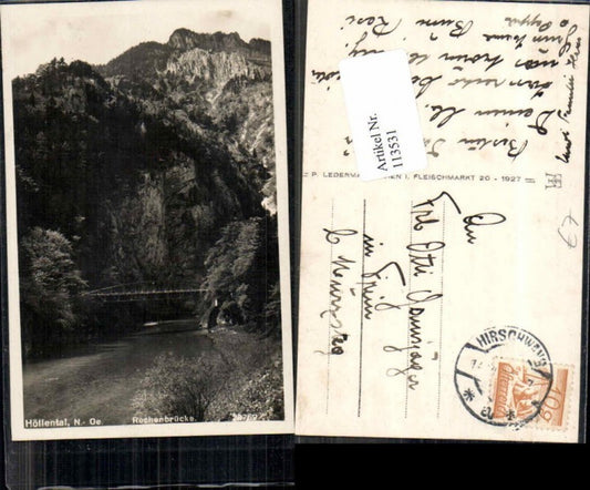 113531,Höllental Rechenbrücke bei Nasswald Hirschwang 1928