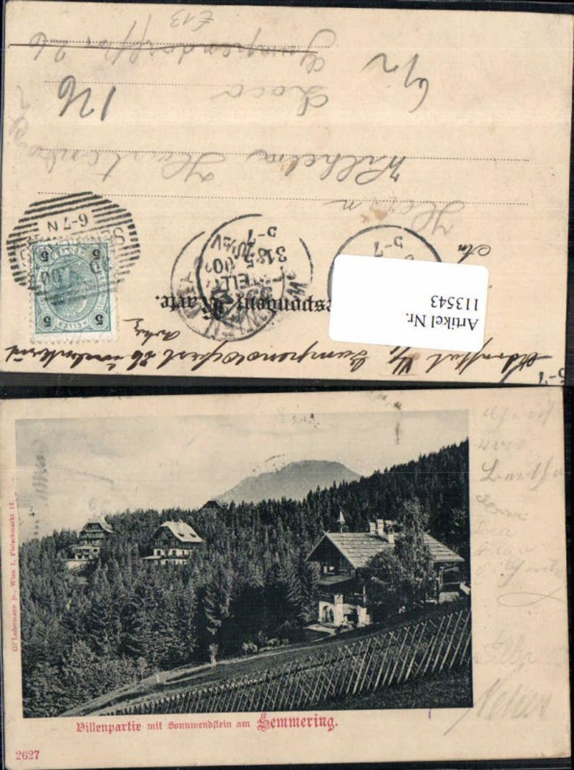 113543,Villenpartie am Sonnwendstein am Semmering 1899