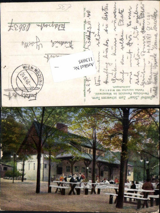 113695,Gasthaus Staar zum Schwarzen Turm Mödling bei Wien feldpost