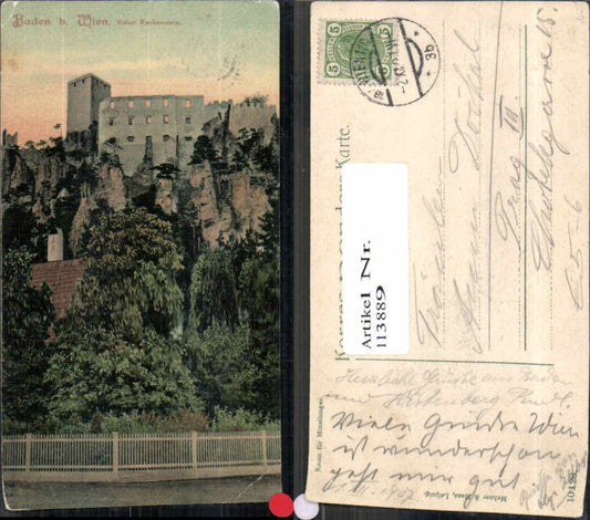 113889,Baden bei Wien Ruine Rauhenstein Helenenthal 1907