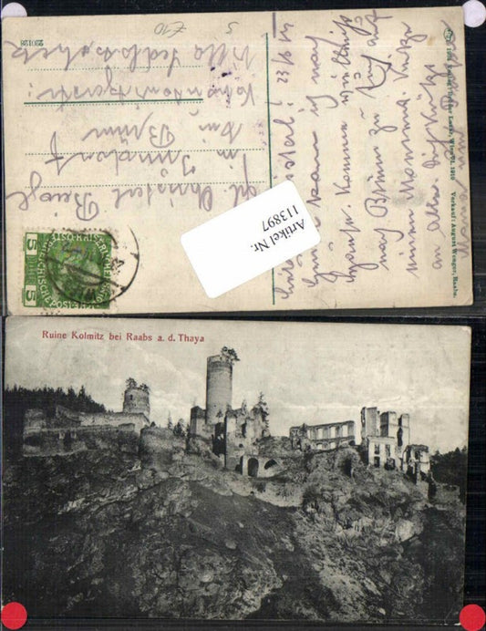 113897,Ruine Kollmitz a.d. Thaya bei Raabs 1910