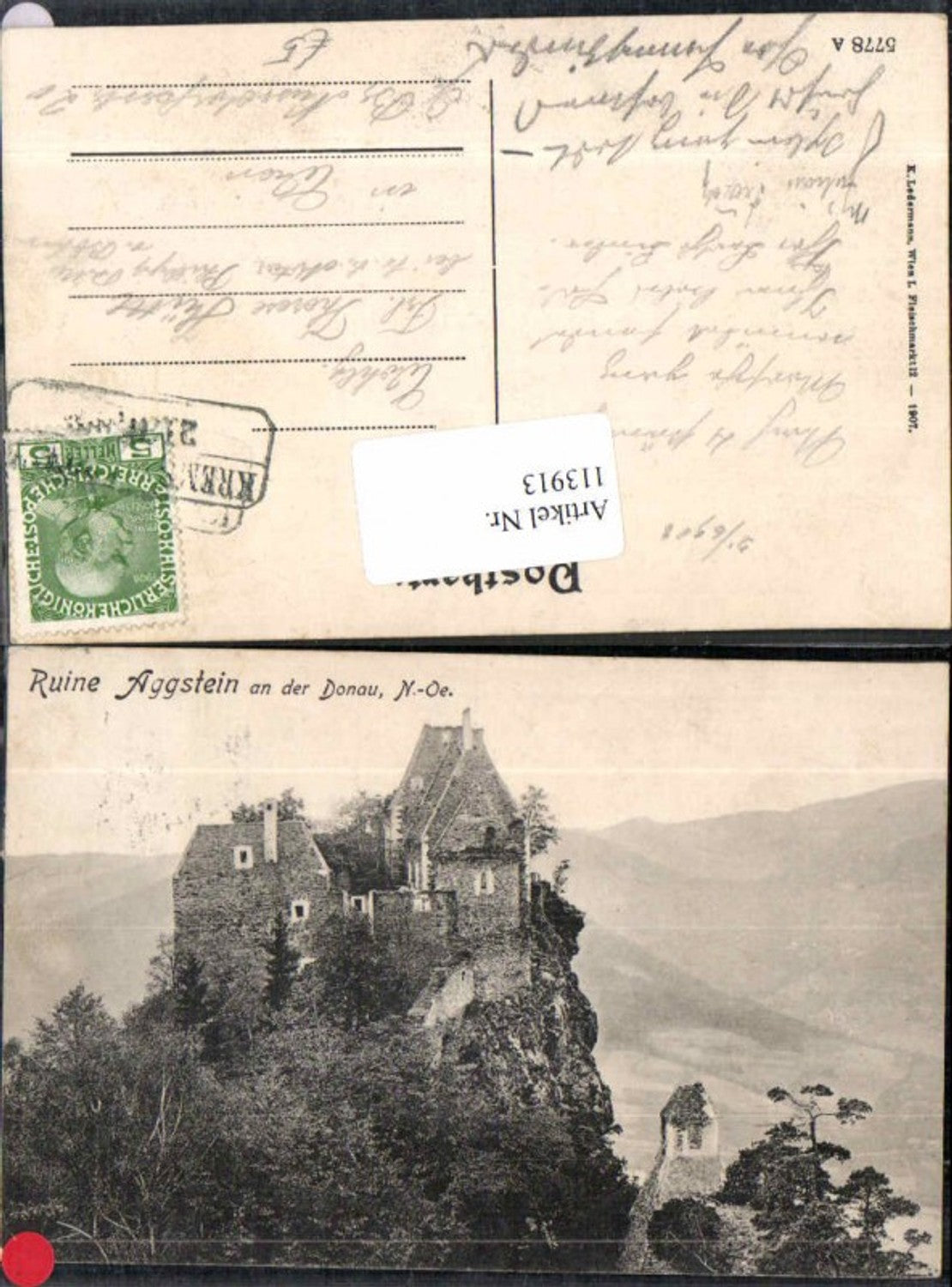 113913,Ruine Aggstein i.d. Wachau Donau