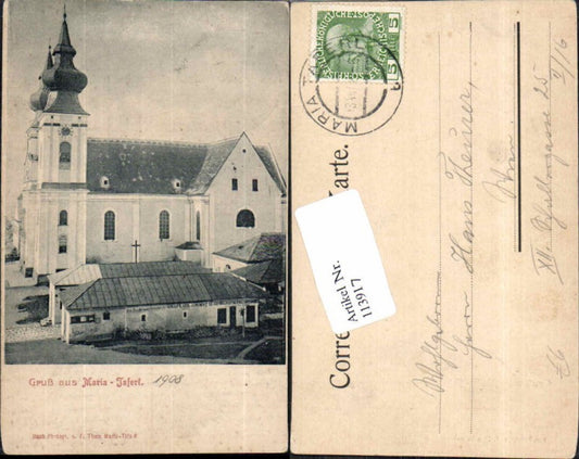 113917,Gruss aus Maria Taferl Marbach Kirche 1900