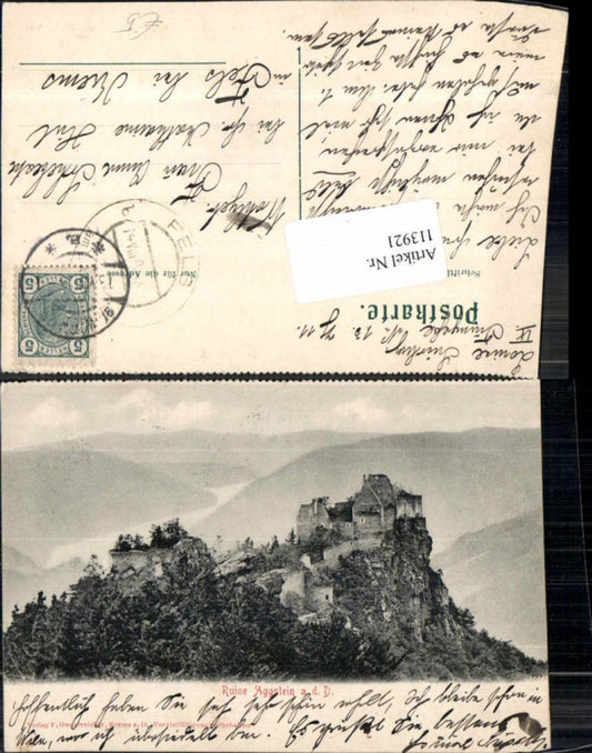 113921,Ruine Aggstein a.d. Donau Wachau 1910