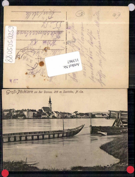 113967,Groß Pöchlarn a.d. Donau Uferpartie 1918