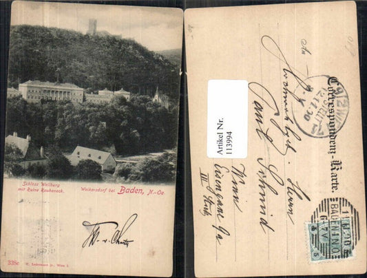 113994,Weikersdorf bei Baden Helenenthal Weilburg Rauheneck