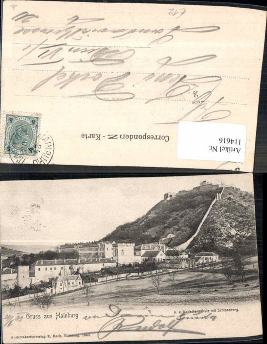 114616,Gruss aus Hainburg a.d. Donau 1903