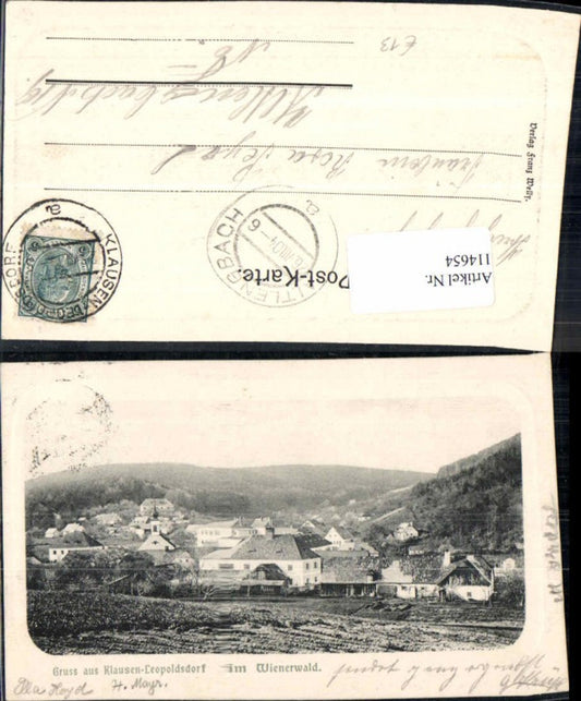 114654,Gruss aus Klausen Leopoldsdorf im Wienerwald 1900 seltene Ortsansicht