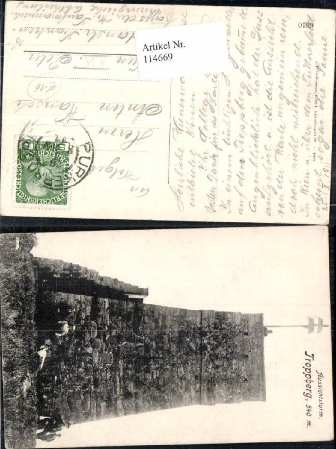 114669,Aussichtsturm am Troppberg bei Purkersdorf Wien 1905 Leute seltene AK