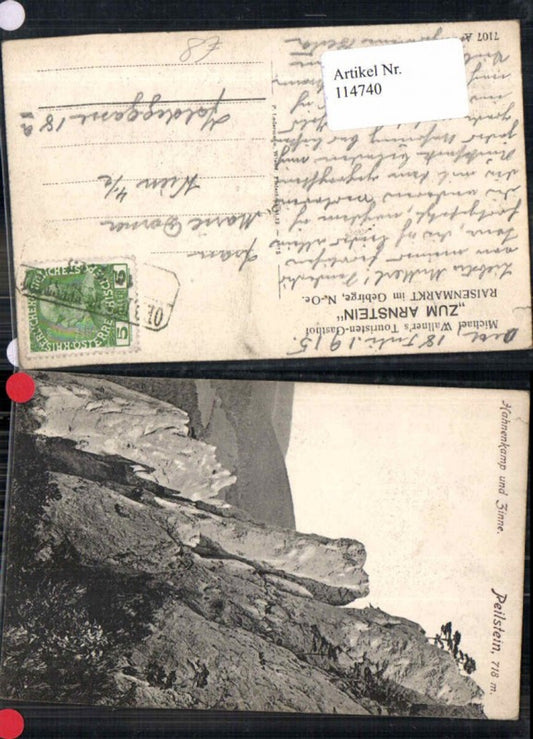 114740,Peilstein Hahnenkamp Zinne bei Raisenmarkt Alland 1915
