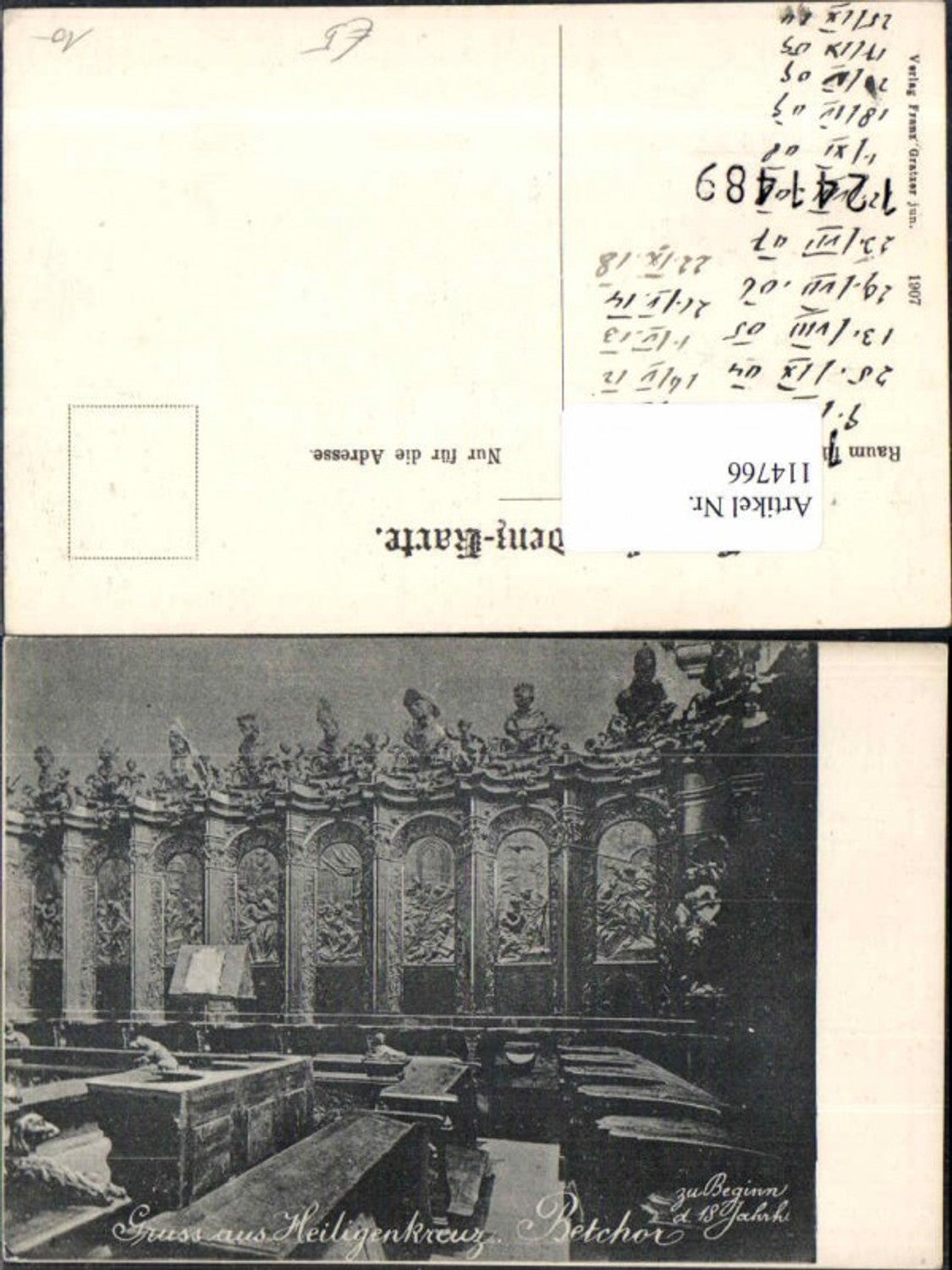 114766,Gruss aus Heiligenkreuz bei Baden 1914