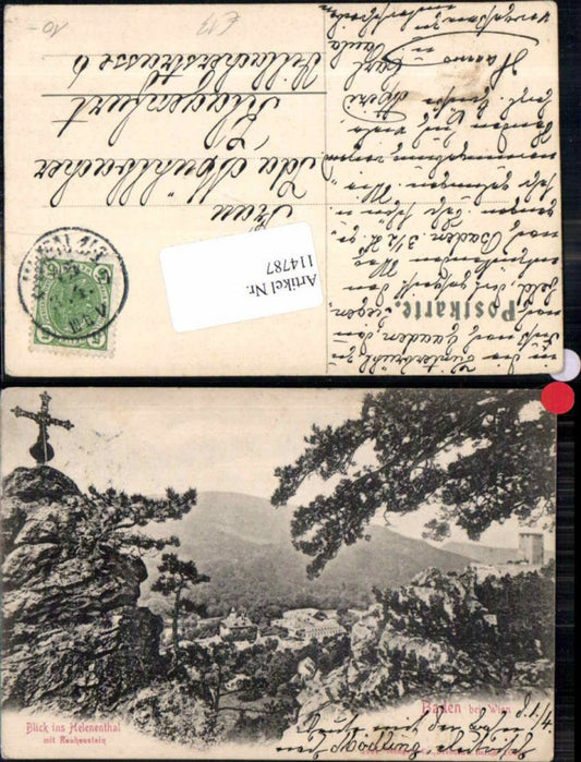 114787,Blick ins Helenenthal Rauhenstein Baden Wien 1899