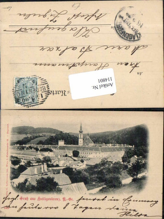 114801,Gruss aus Heiligenkreuz bei Baden Wienerwald 1898
