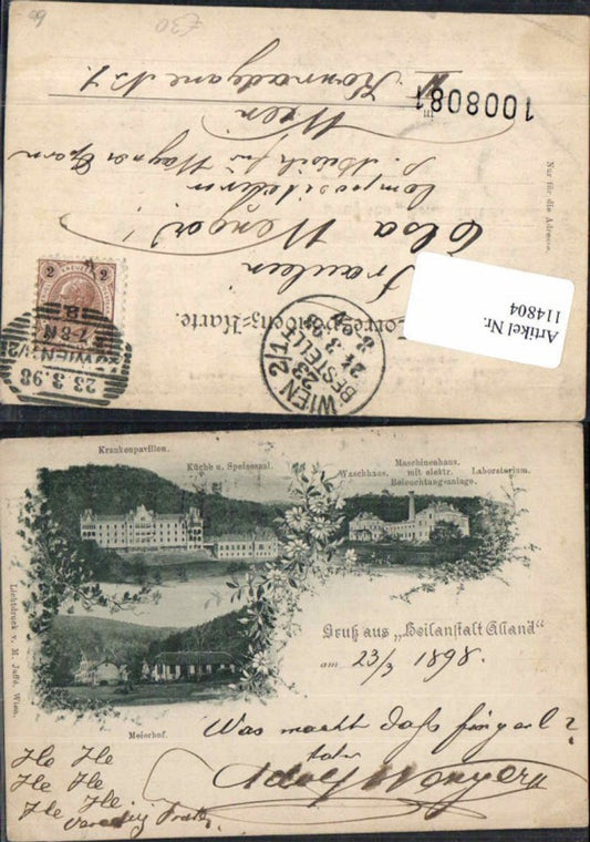 114804,Gruss aus Alland im Wienerwald Meierhof Pavillon 1898