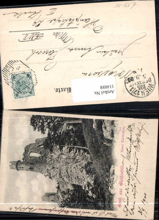 114888,seltene AK Gruss aus Gleissenfeld Ruine Türkensturz 1897