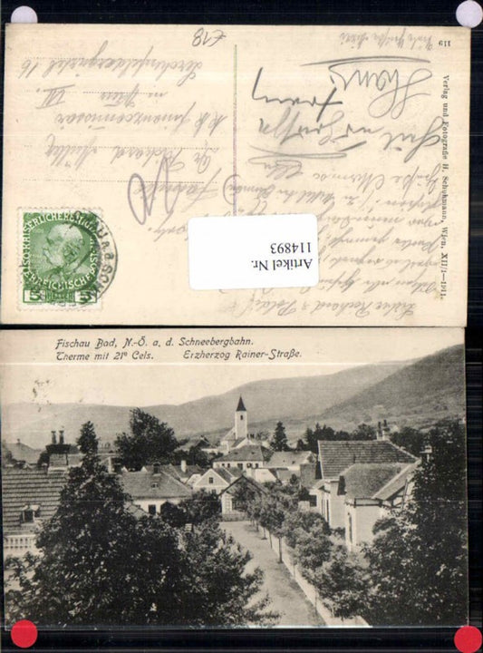 114893,Fischau am Steinfelde Schneebergbahn Erzherzog Rainer Strasse 1911