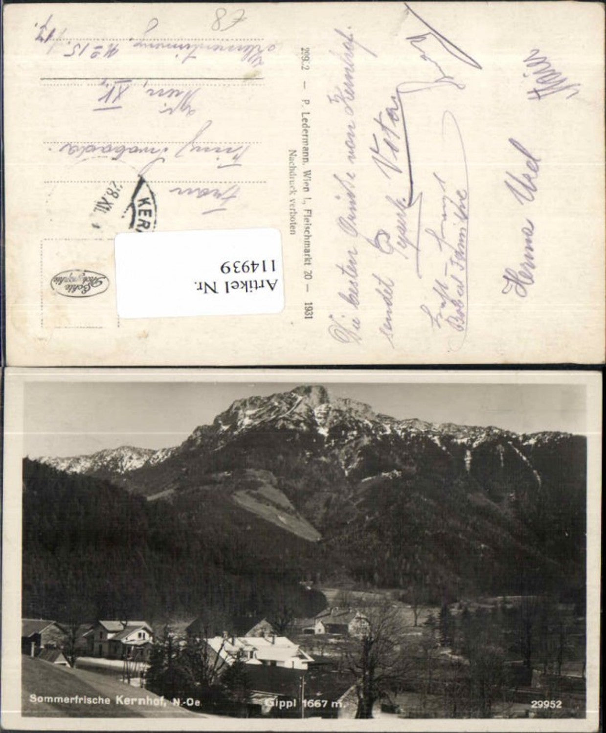 114939,Kernhof bei Lilienfeld Hainfeld Ramsau