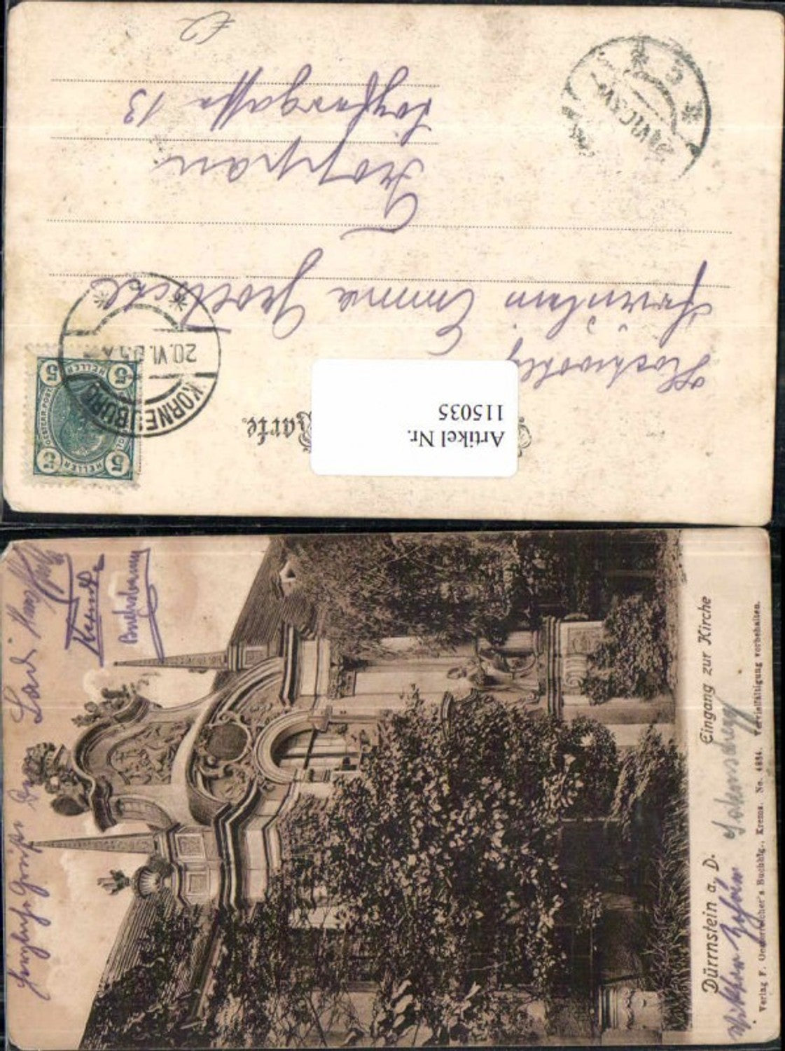 115035,Dürnstein in der Wachau Eingang der Kirche