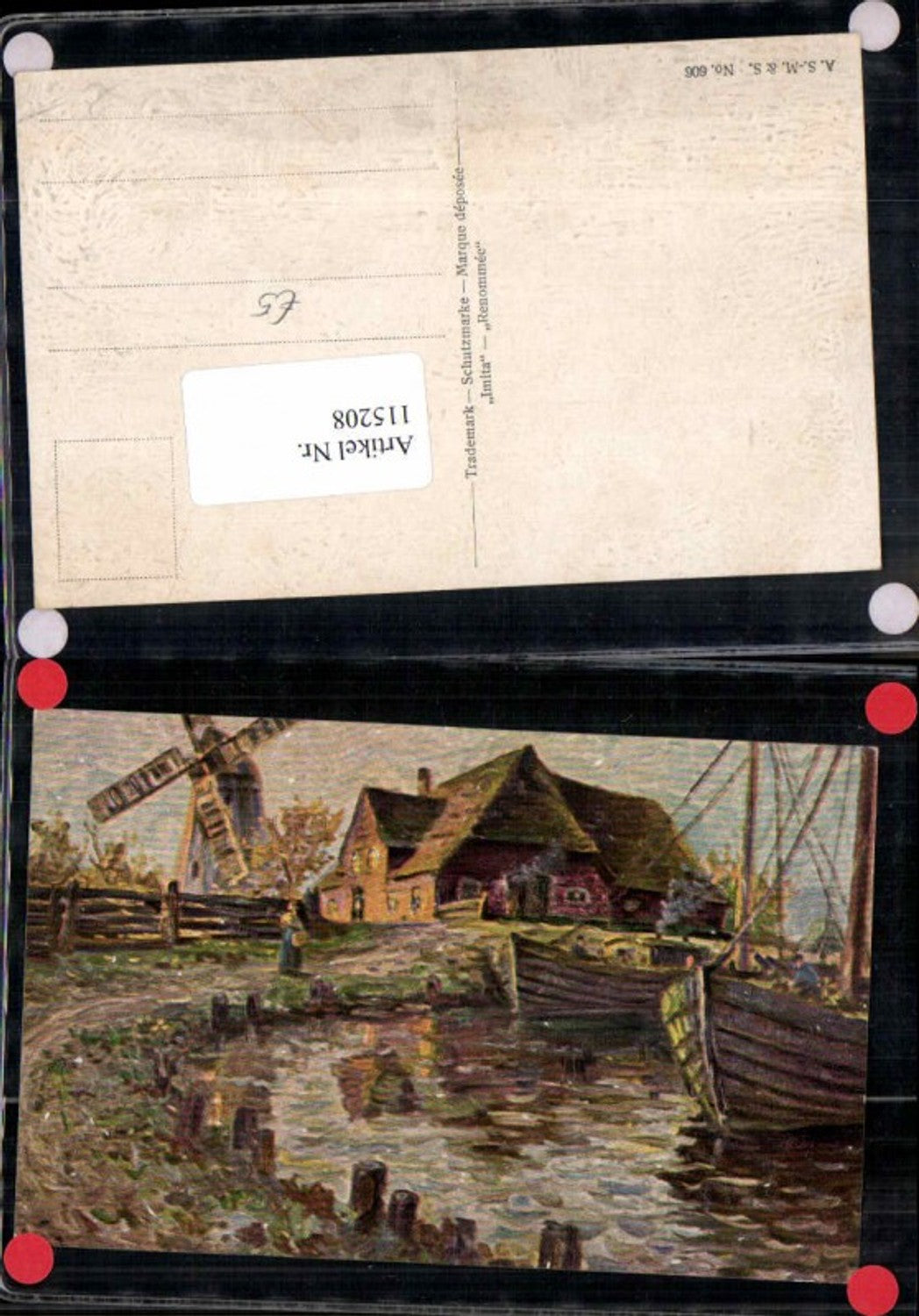 115208,Ölgemälde Imitations AK A.S.M. 606 Windmühle Windrad Mühle