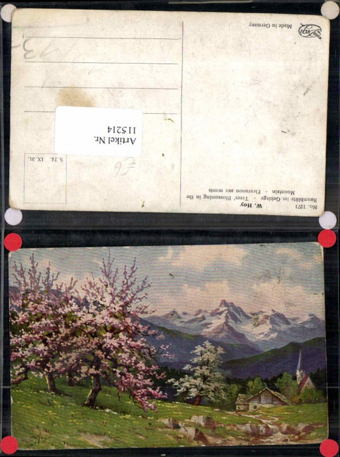 115214,Ölgemälde Imitations AK Degi 1271 W. Hoy Baumblüte im Gebirge