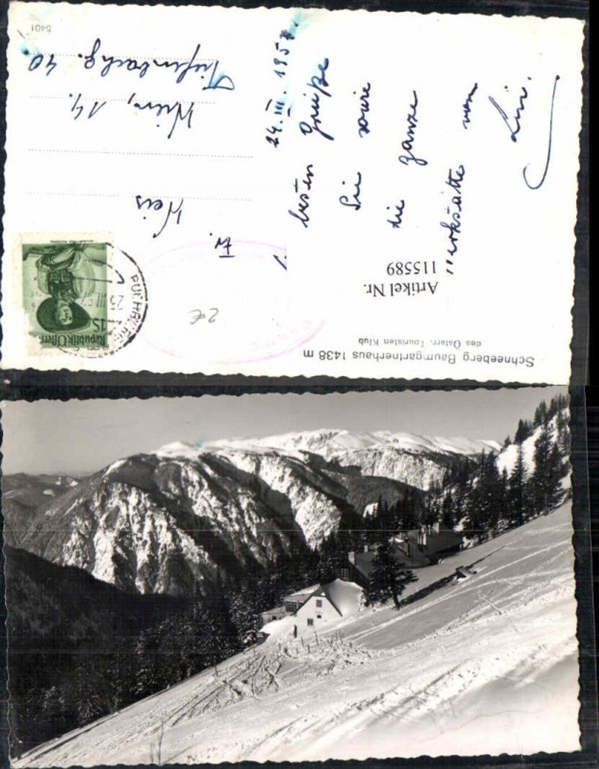 115589,Puchberg am Schneeberg Baumgartnerhaus 1957